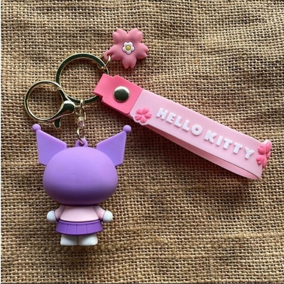 SANRIO KUROMI Hello kitty Charm Keychain Purple Kawaii Licensed Japan Import - Picture 7 of 9